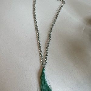Zacasha Chrystal bead tassel necklace